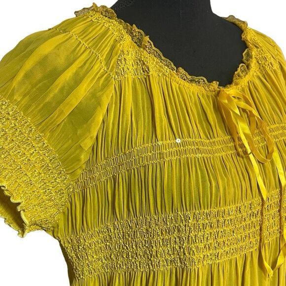 Superline Marigold Semi Sheer Sequin Top L0399 - Picture 2 of 8